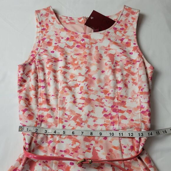 212 Collection Pink Midi Stretch Preppy Geo Print A-Line NEW $54 Women Size S - Picture 6 of 9